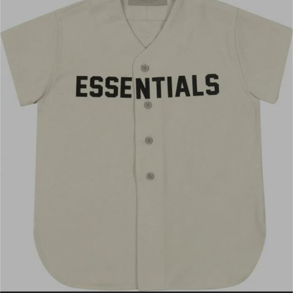 NWT Fear of God Essentials Kids Baseball Jersey in Wheat Size 10